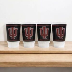 Indiana Hoosiers 18oz Plastic Tumbler Cup Set 4 Pack New